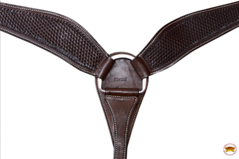 Hilason Western Roping Horse Breast Collar Basket weave Chocolate