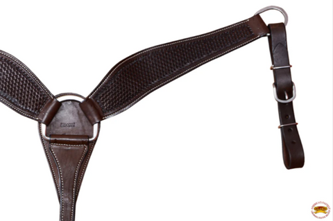 Hilason Western Roping Horse Breast Collar Basket weave Chocolate