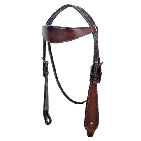 HILASON Western Horse Headstall Breast Collar Set Genuine American Leather Plain Dark Brown