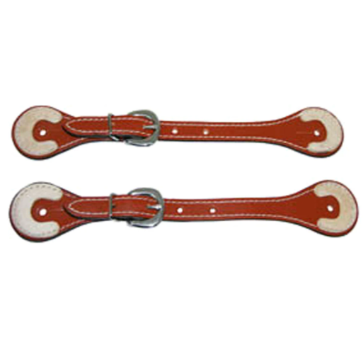 Hilason Russet Leather Spur Straps 1 Ply Stitched Skirting Leather Rawhide Trim