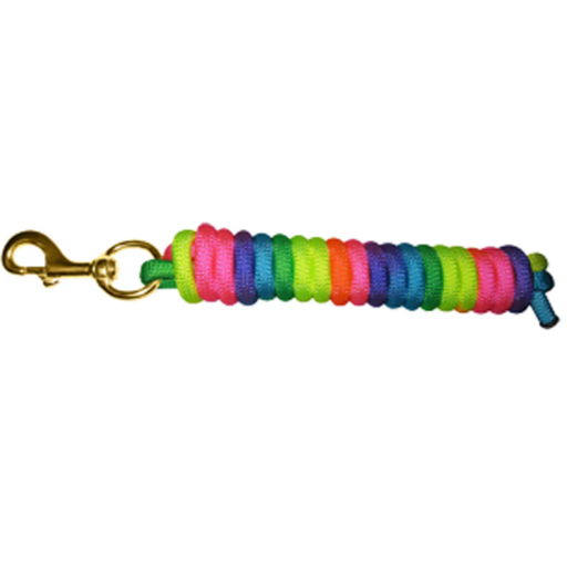 10 Ft Hilason Horse Poly Rainbow Lead Snap Brass Hardware