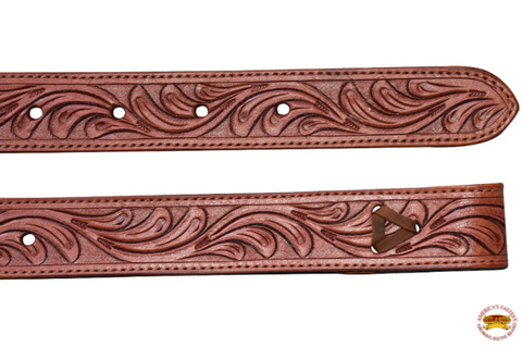 Hilason Western Leather Horse Saddle Back Billets With Floral Tooled