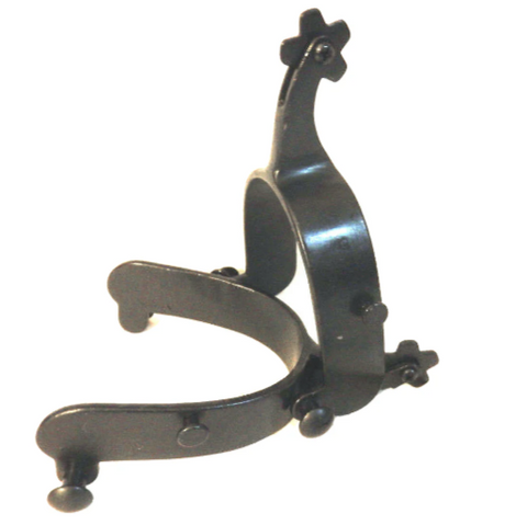 Hilason Black Steel Tack Saddle Bronc Spur 5 Point Rowel