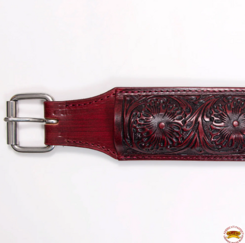 Western Horse Saddle Girth Hilason Leather Cinch Floral Carved