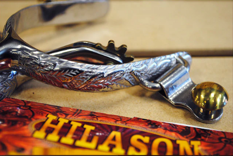 Hilason Stainless Steel Ladies Roping Spurs With 10 Points Solid Brass Rowel