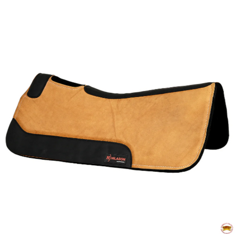 Hilason Western Wool Felt Horse Saddle Pad Top Suede Leather Brown