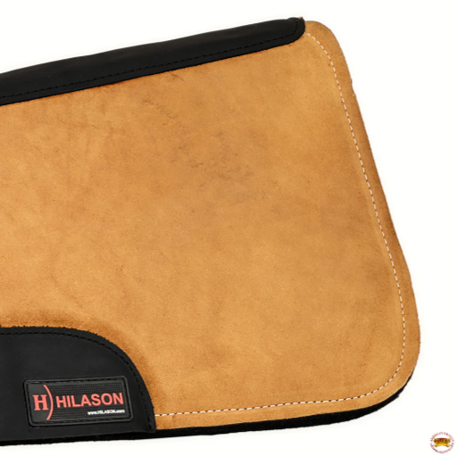 Hilason Western Wool Felt Horse Saddle Pad Top Suede Leather Brown