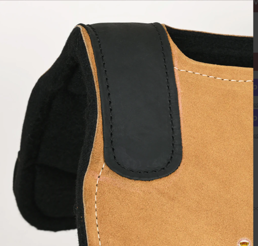 Hilason Western Wool Felt Horse Saddle Pad Top Suede Leather Brown