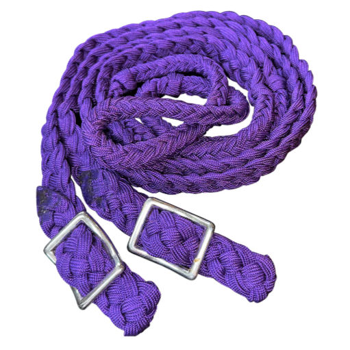 1" X 8Ft Hilason Braided Poly Barrel Reins Horse Racing Flat Grip Knots