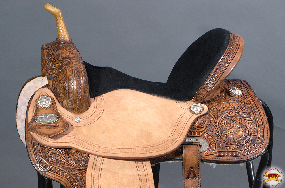 HILASON Western Horse Saddle American Leather Barrel Flex Tree Trail