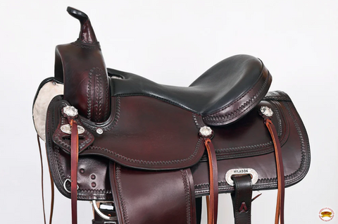 HILASON Western Draft Horse Trail Pleasure American Leather Saddle