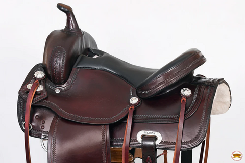 HILASON Western Draft Horse Trail Pleasure American Leather Saddle