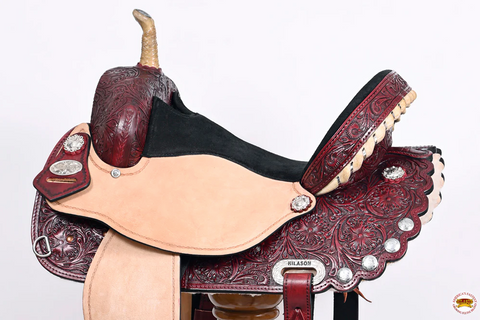 HILASON Flex Tree Western Horse Saddle American Leather Trail Barrel