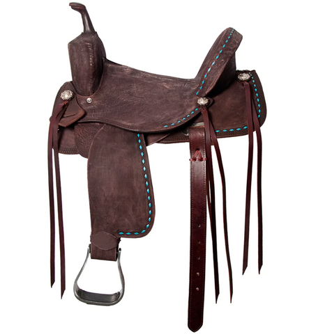 HILASON Flex Tree Western Horse Saddle in American Leather Barrel Trail