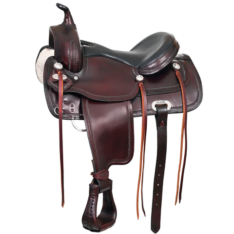 HILASON Western Draft Horse Trail Pleasure American Leather Saddle