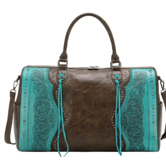 Trinity Ranch Tooled Collection Weekender Bag
