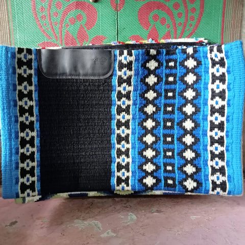 Blue and Black Aztec Saddle Pad