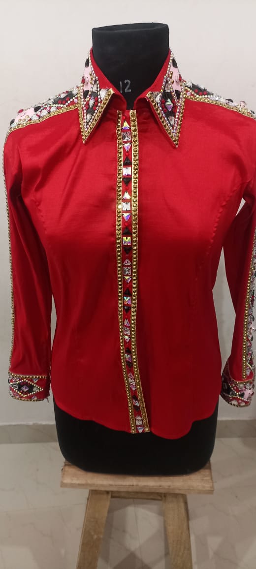 Red Studded Show Top