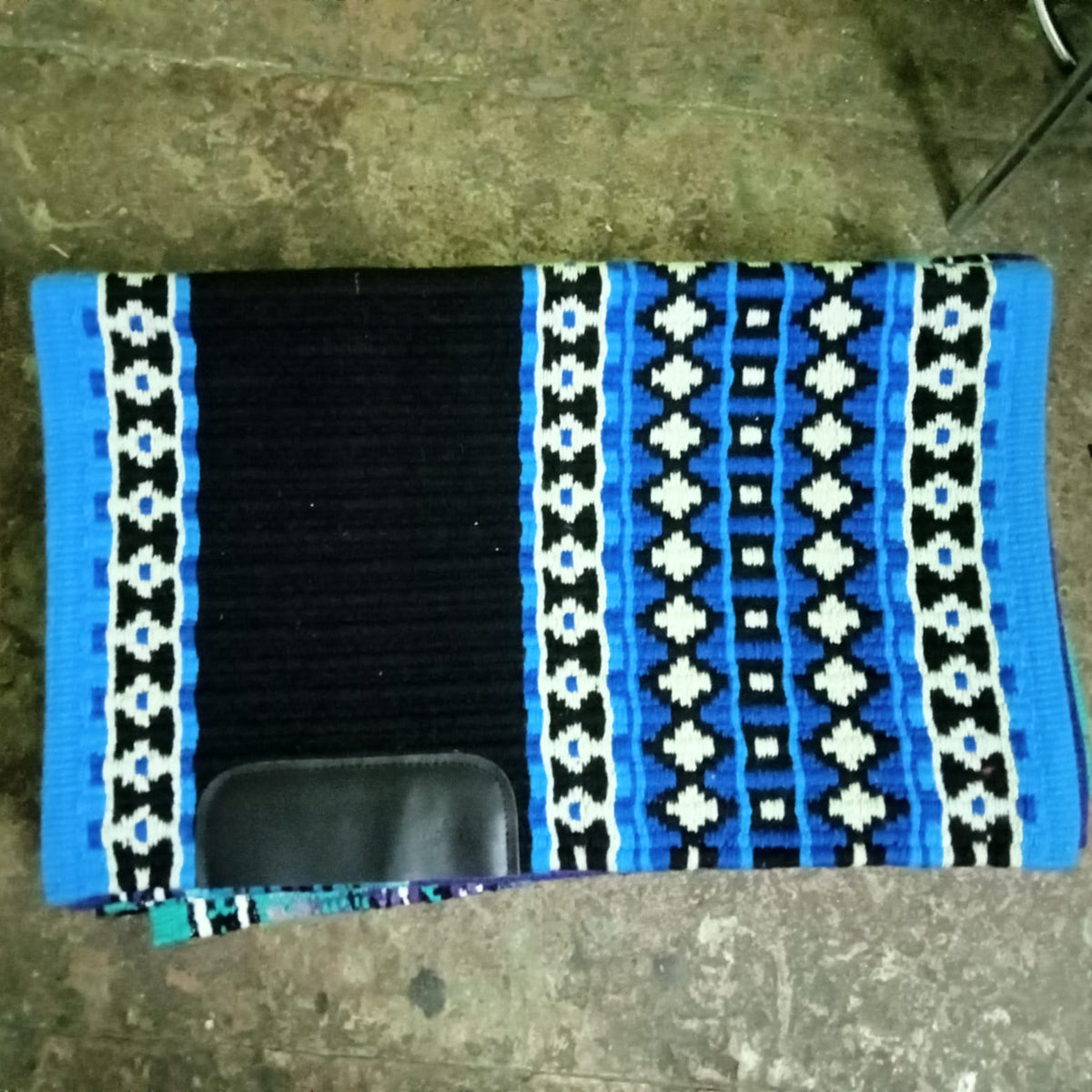 Blue and Black Aztec Saddle Pad