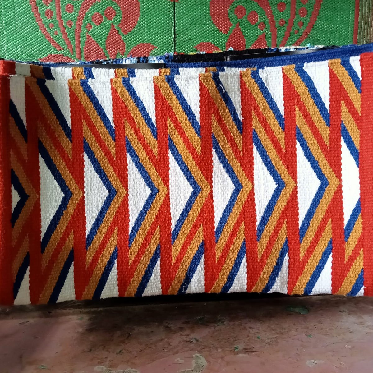 Yellow and Orange Chevron Aztec Saddle Pad