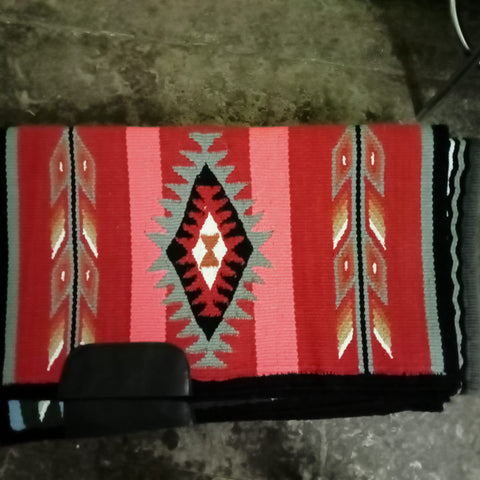 Red and Pink Diamond Aztec Saddle Pad