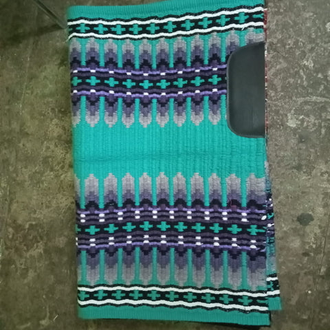 Turquoise and Purple Aztec Saddle Pad