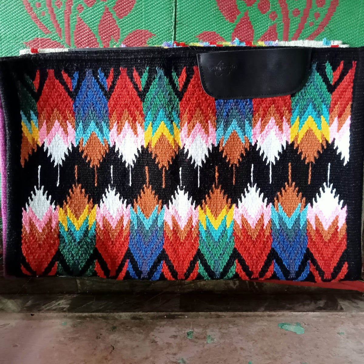 Neon Abstract Aztec Saddle Pad