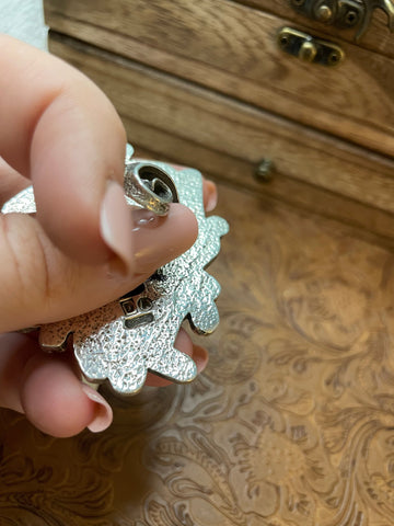 Kingman Turquoise And Sterling Silver Navajo Ring Size 8.5