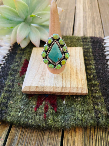 Handmade Sterling Silver, Turquoise & Opal Adjustable Ring