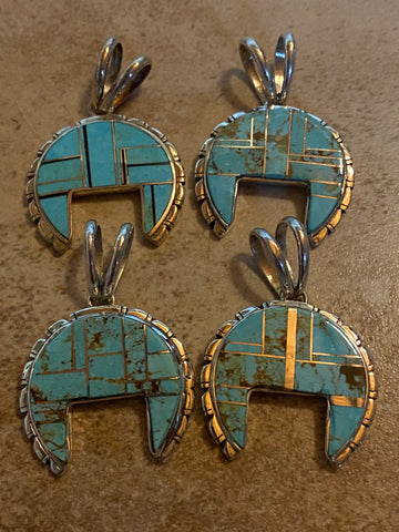 Navajo Turquoise 8 & Sterling Silver Naja Pendant