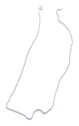 2mm Sterling Silver Pearl Beaded 16” Necklace