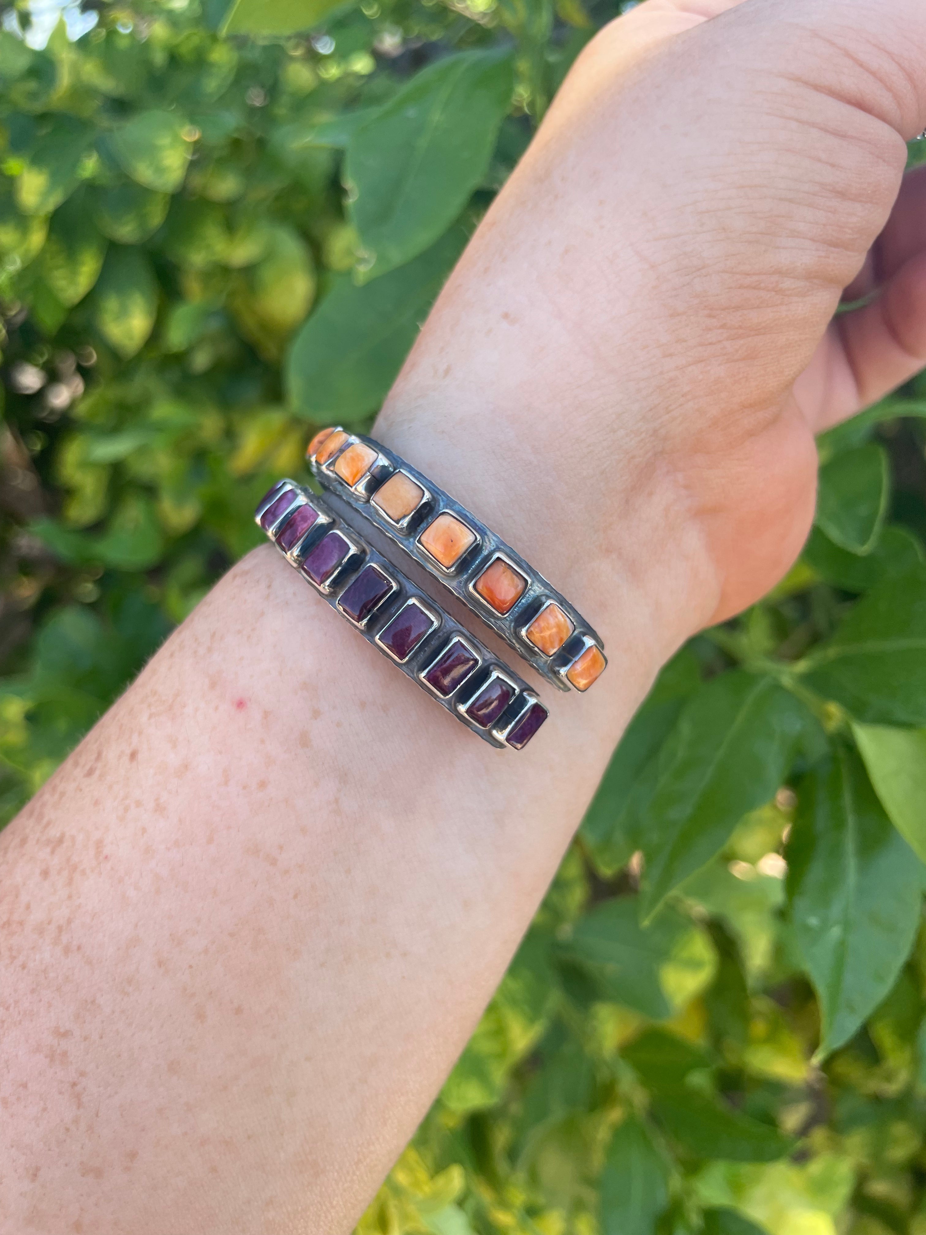 “The Must Have” Navajo Purple Spiny & Sterling Silver Cuff Bracelet Signed