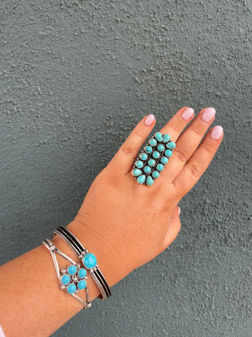 Navajo Sterling Silver & Turquoise Cuff Bracelet