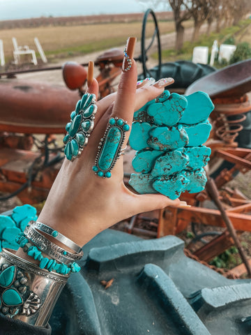 Turquoise Natural Stone Belt Buckle