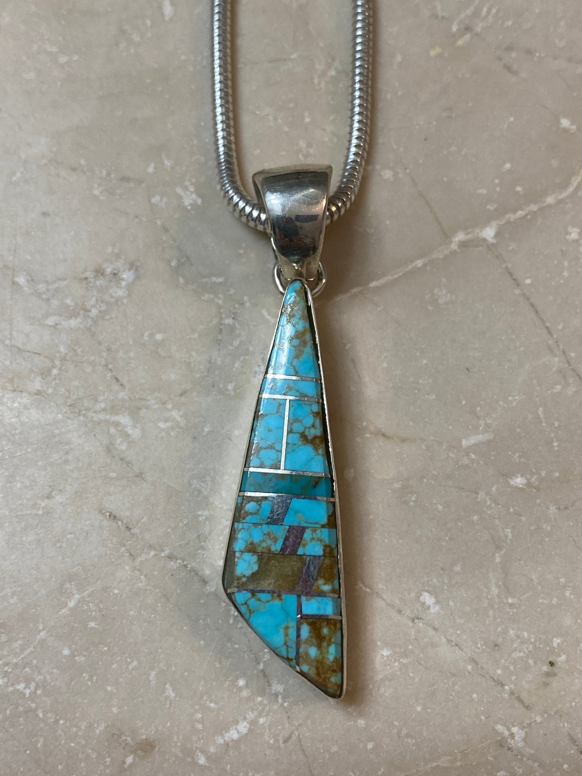 Navajo Turquoise 8 & Sterling Silver Pendant