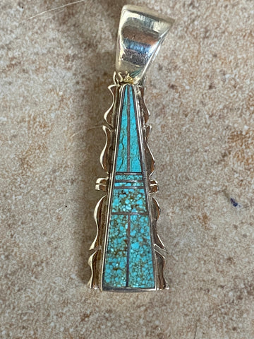 Navajo Turquoise 8 Jagged Pendant