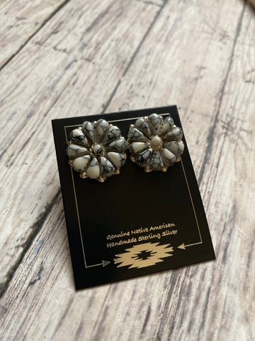 White Buffalo Cluster Post Earrings