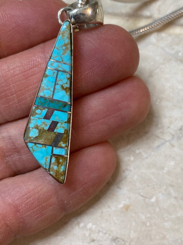 Navajo Turquoise 8 & Sterling Silver Pendant