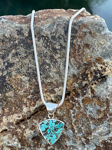 Navajo Turquoise 8 Triangle Pendant