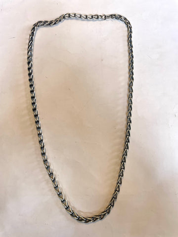 Handmade Navajo Sterling Silver Necklace 24 inch