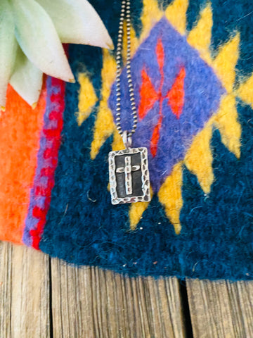 Navajo Sterling Silver Cross Pendant