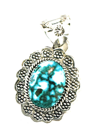 Handmade Sterling Silver & Kingman Turquoise Pendant