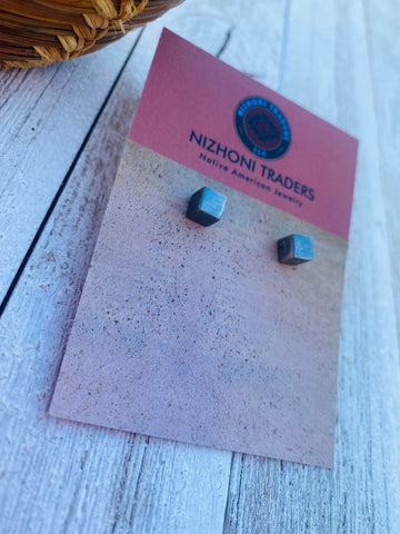 Navajo Sterling Silver Cube Stud Earrings