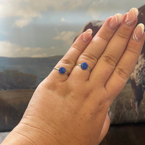 Navajo Denim Lapis & Sterling Silver Stacker Ring