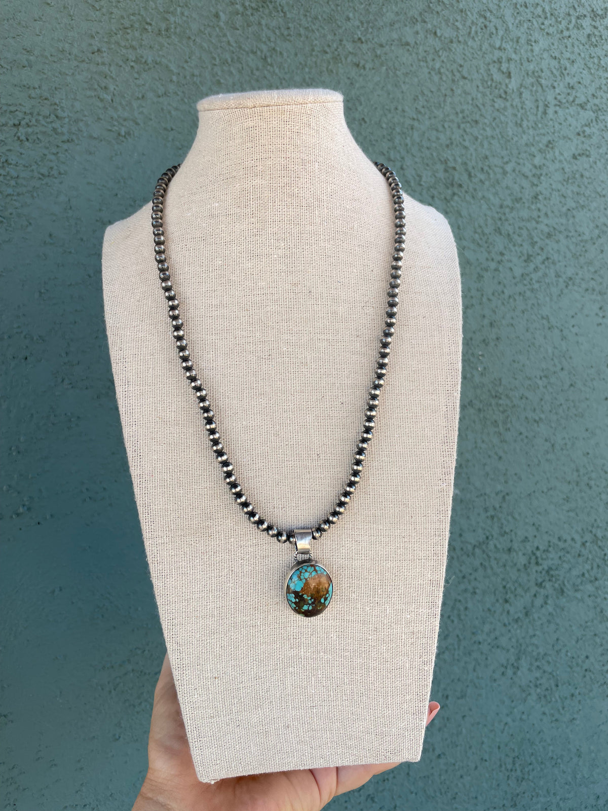 Navajo Turquoise And Sterling Silver Pendant