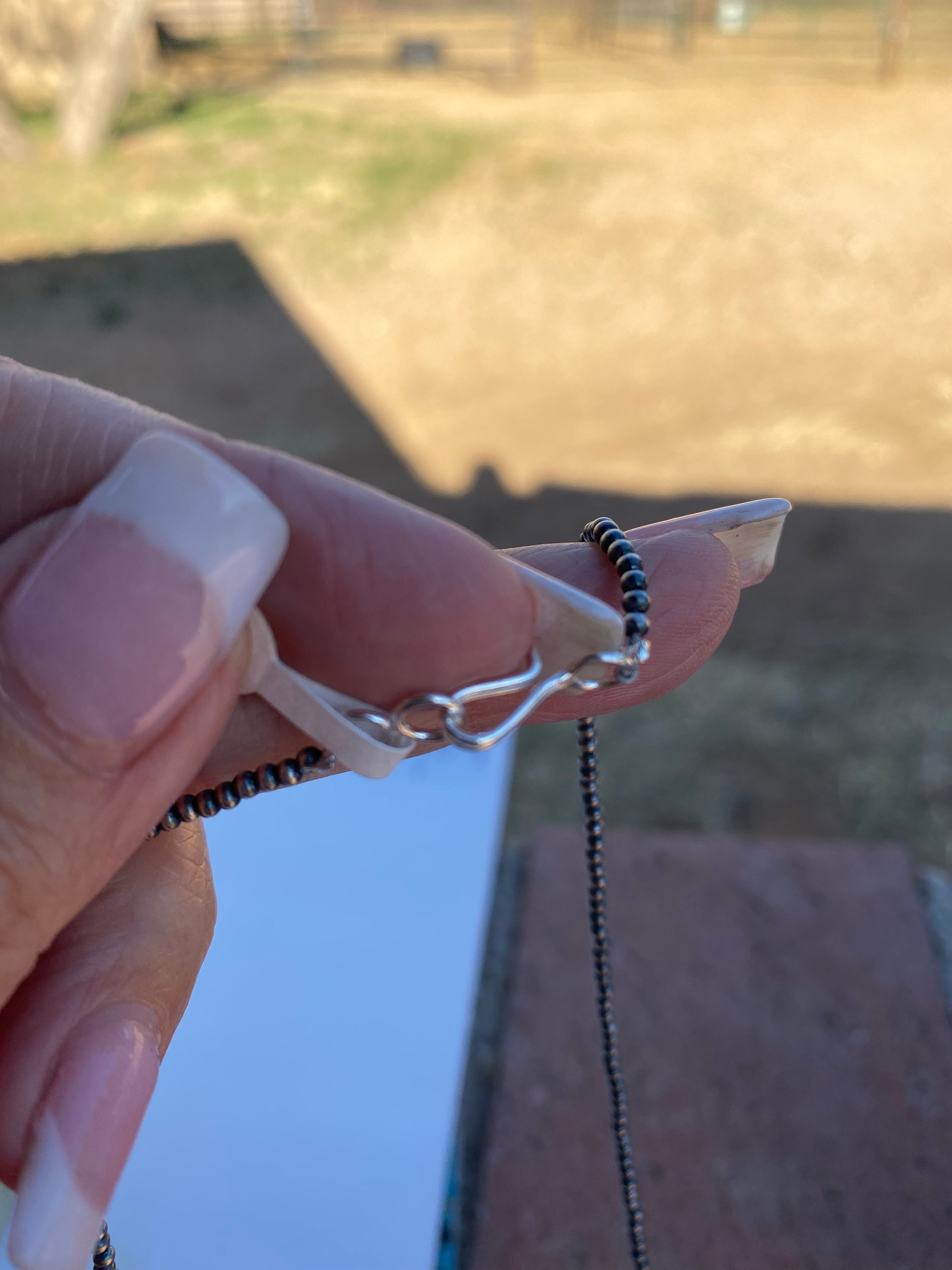 Native Jewelry -2mm Sterling Silver  Pearl Beaded 18” Necklace