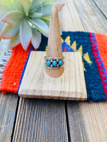 Navajo Turquoise and Sterling Silver Band Ring