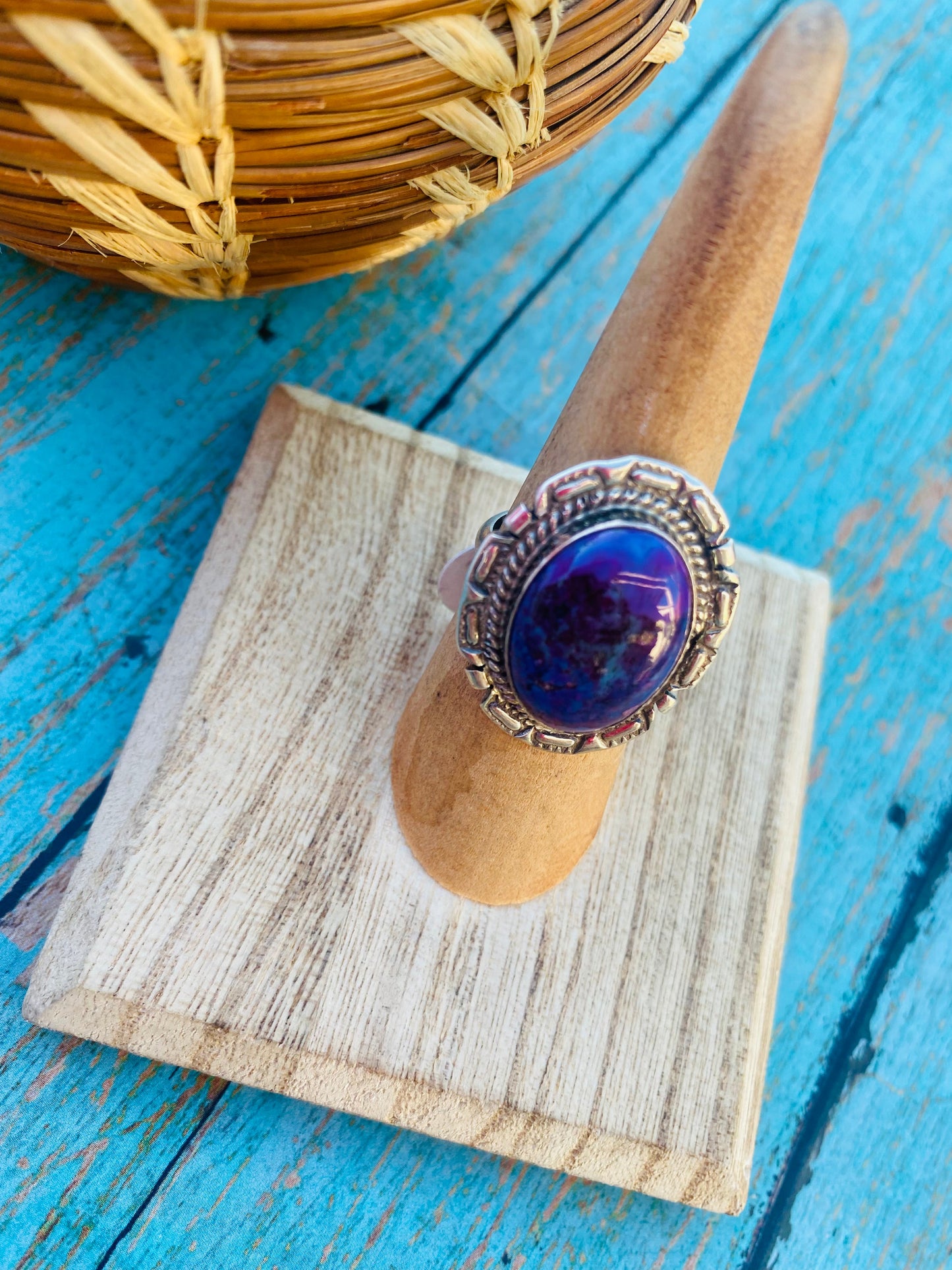 Navajo Purple Mojave & Sterling Silver Ring