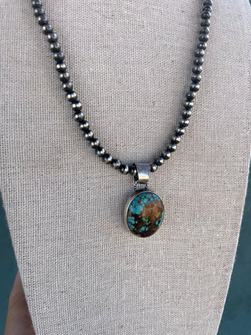 Navajo Turquoise And Sterling Silver Pendant