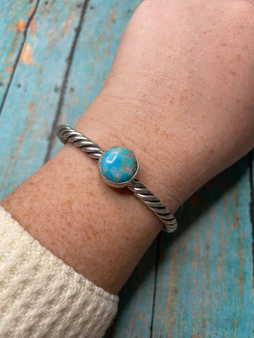 Navajo Sterling Rope Cuff & Turquoise Cuff Bracelet